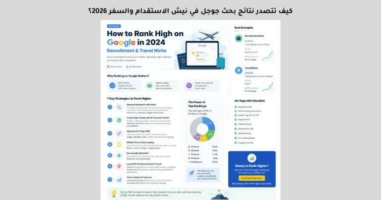 كيف تتصدر نتائج بحث جوجل في نيش الاستقدام والسفر 2026؟