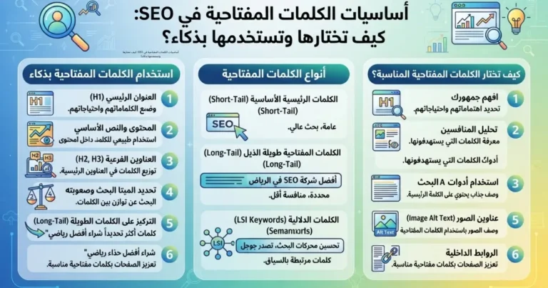 أساسيات الكلمات المفتاحية في SEO: كيف تختارها وتستخدمها بذكاء؟