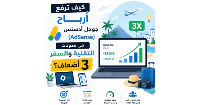 كيف ترفع أرباح جوجل أدسنس (AdSense) في مدونات التقنية والسفر 3 أضعاف؟